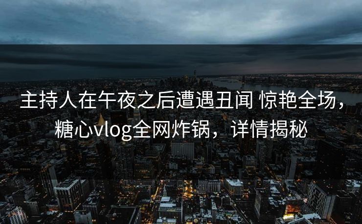 主持人在午夜之后遭遇丑闻 惊艳全场，糖心vlog全网炸锅，详情揭秘